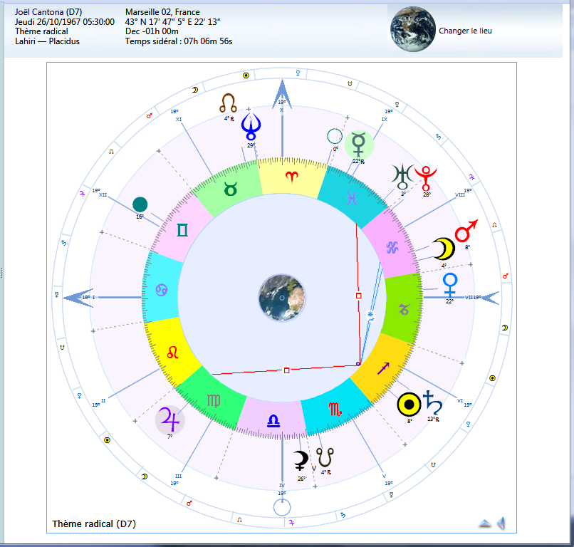 Jo�l Cantona carr� Soleil-Mercure